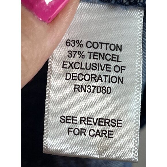 Cato Top Women 26 Blue Chambray Halter Embroidery Boho Western 80s Retro Artsy - Picture 12 of 13